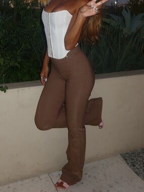 White Fox boutique skinny flare pants